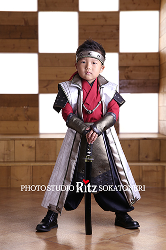 戦国武将の服がとても似合ってるりくくん 七五三 フォトスタジオリッツ Studio Ritz