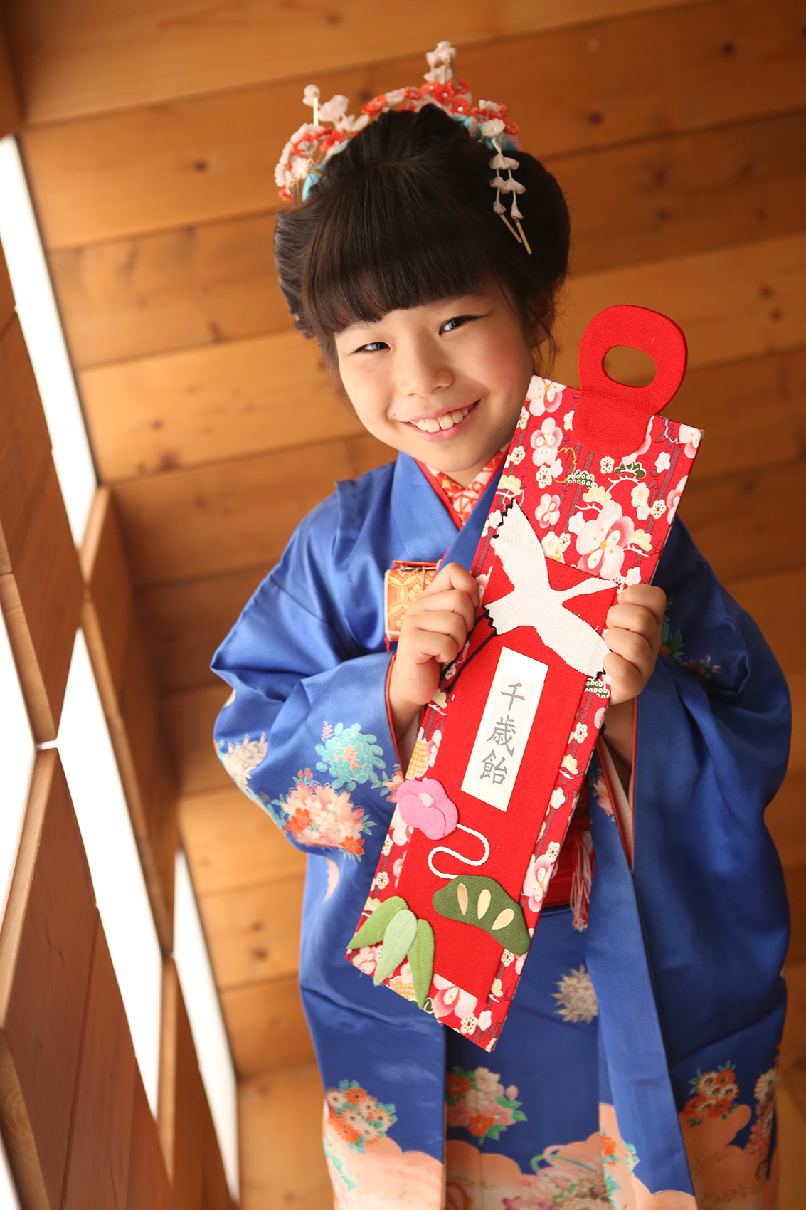 帯締め…パールハートの飾り永田萌さんの七五三用の着物一式